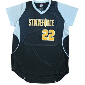 Strikeforce Baseball Jersey Size L Alleson Athletic Black Gold White New